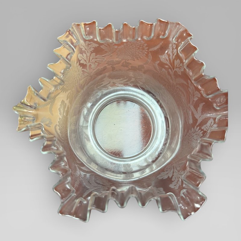 Antique Victorian Duplex Etched Glass Tulip Shade Oil Lamp With Brass Column - Image 12